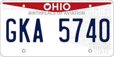 OH license plate GKA5740