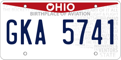OH license plate GKA5741