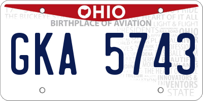 OH license plate GKA5743