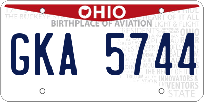 OH license plate GKA5744