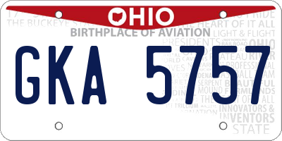 OH license plate GKA5757