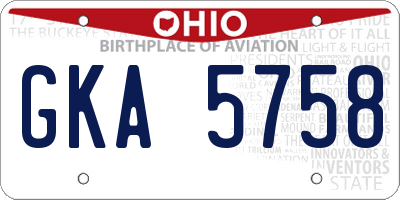 OH license plate GKA5758