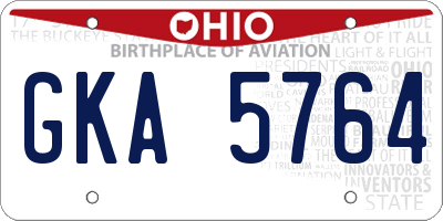 OH license plate GKA5764
