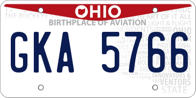 OH license plate GKA5766