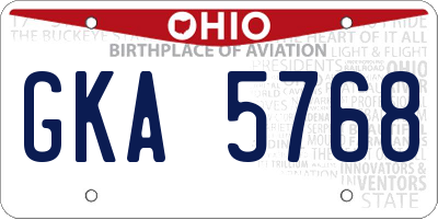 OH license plate GKA5768