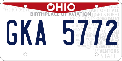 OH license plate GKA5772