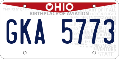 OH license plate GKA5773