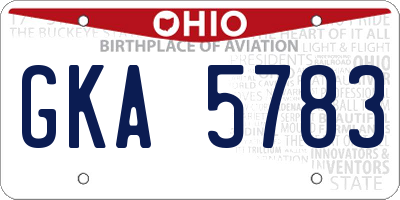 OH license plate GKA5783