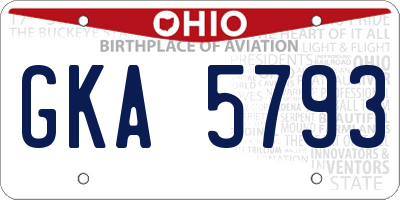 OH license plate GKA5793