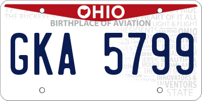OH license plate GKA5799