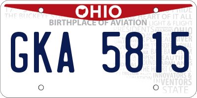OH license plate GKA5815