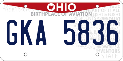 OH license plate GKA5836