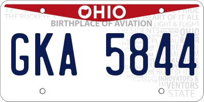 OH license plate GKA5844