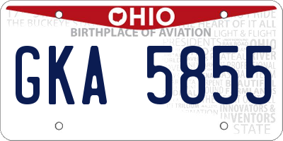OH license plate GKA5855