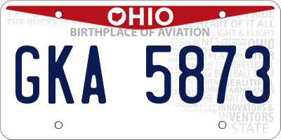 OH license plate GKA5873