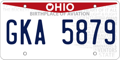 OH license plate GKA5879