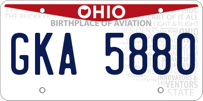 OH license plate GKA5880