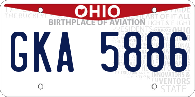 OH license plate GKA5886