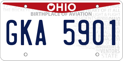 OH license plate GKA5901