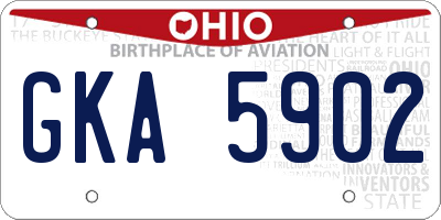 OH license plate GKA5902