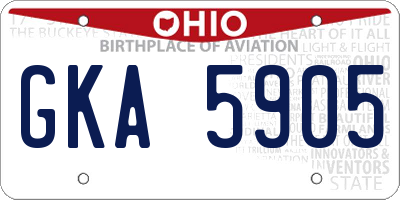 OH license plate GKA5905