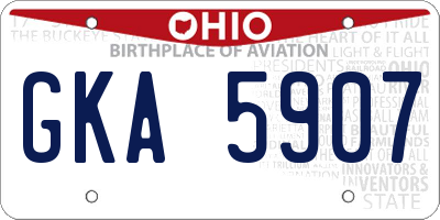 OH license plate GKA5907