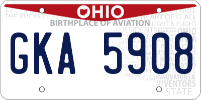 OH license plate GKA5908