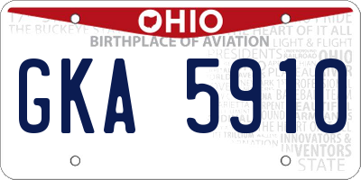 OH license plate GKA5910