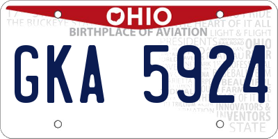 OH license plate GKA5924