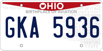 OH license plate GKA5936