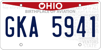 OH license plate GKA5941
