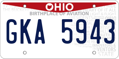 OH license plate GKA5943