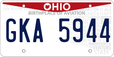 OH license plate GKA5944