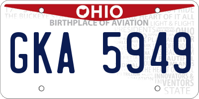 OH license plate GKA5949