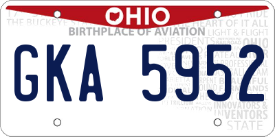 OH license plate GKA5952