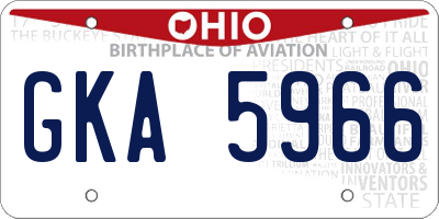 OH license plate GKA5966
