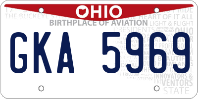 OH license plate GKA5969