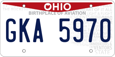 OH license plate GKA5970