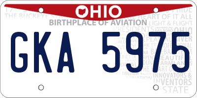 OH license plate GKA5975