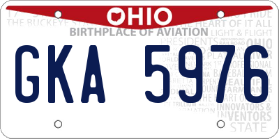 OH license plate GKA5976