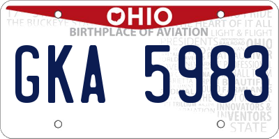 OH license plate GKA5983