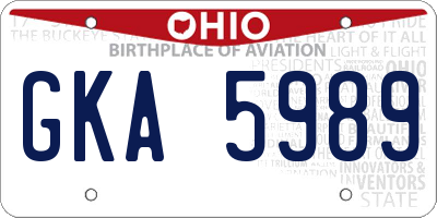 OH license plate GKA5989