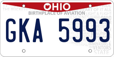 OH license plate GKA5993
