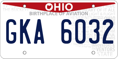 OH license plate GKA6032