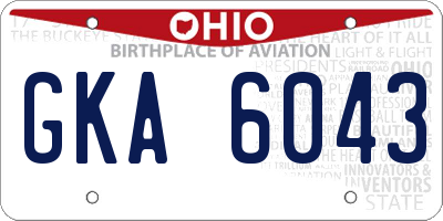 OH license plate GKA6043
