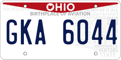 OH license plate GKA6044