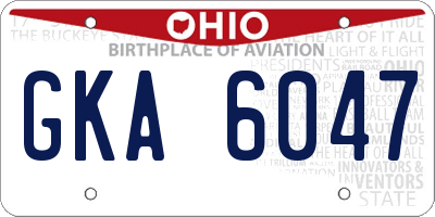 OH license plate GKA6047