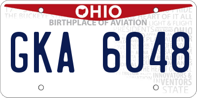 OH license plate GKA6048