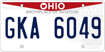 OH license plate GKA6049