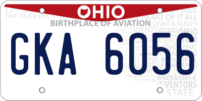 OH license plate GKA6056